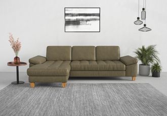 Sit&more Ecksofa »Westham L-Form« mit Recamiere, mit oder ohne Bettfunktion, Bettkasten, Füsse Eiche
