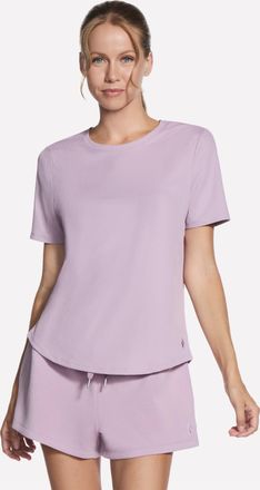 Skechers Funktionsshirt SKECHERS GOWALK LUXE RIB TEE, Damen, Gr. XXL (50/52), misty mauve, Obermaterial: 90% Polyester, 10% Elasthan, Shirts Funktionsshirt