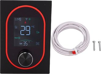 OEM Termostato Inteligente Para Ambientes, Controlador De Temperatura Wifi De 2,4 Ghz Para Calefacci&oacute;n El&eacute;ctrica, Aplicaci&oacute;n M&oacute;vil, Pantalla T&aacute;ctil Y Bot&oacute;