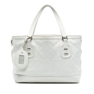 Gucci Pre-owned Womens Guccissima Techno Tag Tote - White Leather - One Size
