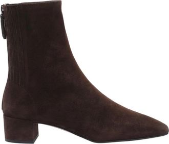 Aquazzura Elegante Suede Bootie met Stijl - Dames - Laarzen met Hak - Bruin - 37 EU - Schoenen