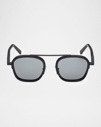 Ermenegildo Zegna 51mm Metal Navigator Sunglasses