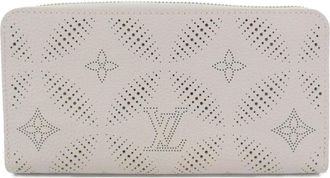 Louis Vuitton Gray Leather Long Wallet (Bi-Fold) (Pre-Owned)