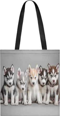 Generic Siberian Husky Puppies Dog Tote Bag for Women Men Shoulder Bags Purses Pouch Handbags