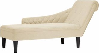 vidaXL Vidaxl - Tumbona Con Almohada Y Reposabrazo Derecho Tela Crema