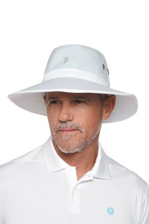 Coolibar Matchplay Wide Brim Golf Hat, UPF 50+ Sun Protection in Silver/white at Nordstrom, Size Xx-Large
