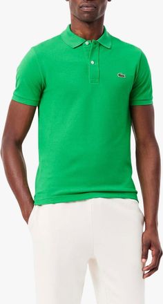 Lacoste Heren L.12.12 Pique Slim Poloshirt (Donkergroen)