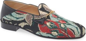 Valentino Garavani Floral Jacquard Bit Loafer in Black Multi at Nordstrom, Size 12Us
