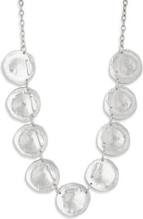 Karine Sultan Textured Disc Frontal Necklace in Silver at Nordstrom Rack