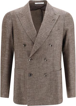 Tagliatore Brown Peaked Lapel Blazer