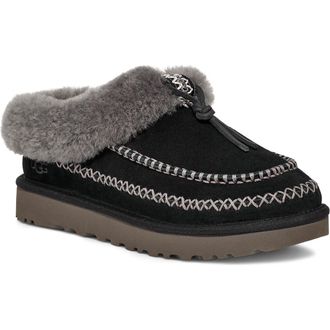 UGG Tasman Alpine Genuine Shearling Clog in Black at Nordstrom Rack, Size 10