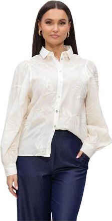 Nukus Nukus, Overhemden, Dames, Beige, 2Xl, Katoen, Avy Blouse Embroidery
