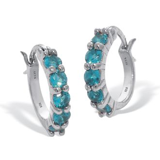 Palm Beach Jewelry Birthstone Sterling Silver Huggie Hoop Earrings