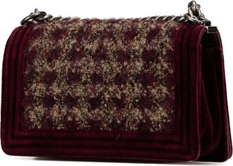 Chanel Hobo Bags - 2013-2014 Old Medium Velvet and Tweed Boy Flap - Gr. unisize - in Rot - für Damen