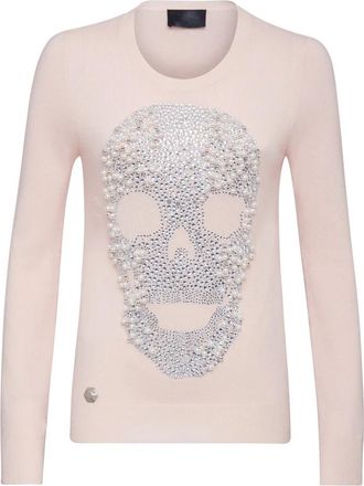 Philipp Plein Pullover Ronde Hals Love - Dames - Cashmere truien - Roze - XS - Kasjmier - Truien & Vesten