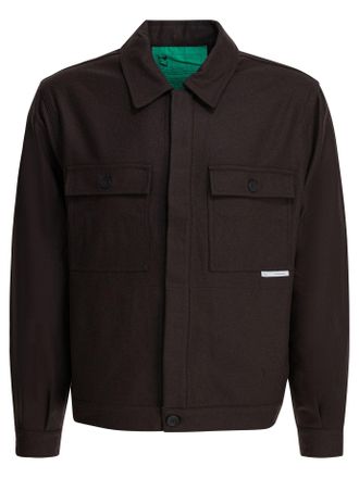 GR10K Wool Blend Overshirt Jacket Jackets And Coats Marrone-Uomo