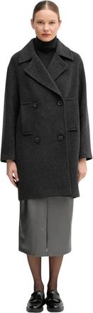Marc Aurel Jas in Italiaanse wolmix - Dames - Mantel - Grijs - XL - Wol - Jassen