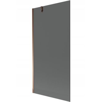 Desconocido Desconocido - Mampara De Ba&ntilde;era 1 Hoja Vidrio Ahumado, 90x150 Cm, Perfil Cobre