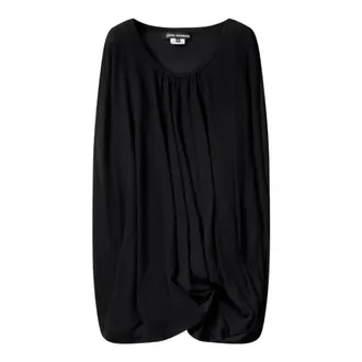 Junya Watanabe Tops, Dames, Zwart, S, Leer, Gelaagde Pullover Blouse