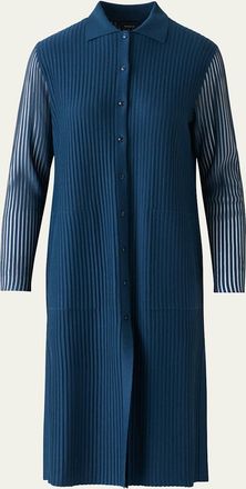 Akris Long Structured Line Knit Coat