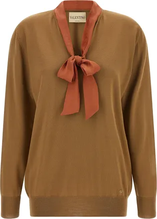 Valentino Garavani Brown Cashmere Womens Cardigan