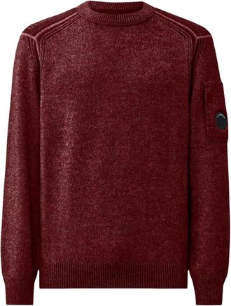 C.P. Company Gebreide trui met ronde hals in fleece gebreid - Heren - Ronde hals truien - Rood - XL - Wol - Truien & Vesten