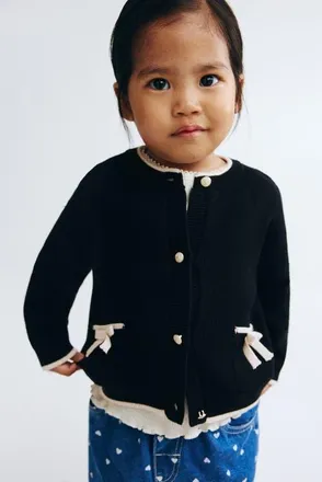 H&M Fine-knit Cardigan in Black at Nordstrom, Size 12-18M