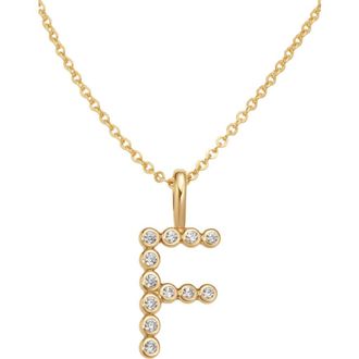 Made by Mary CZ Poppy Initial Necklace in Gold Vermeil Initial F at Nordstrom