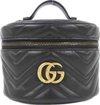 Gucci Gg Marmont Black Quilting Backpack (Pre-Owned)