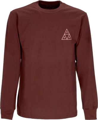 HUF Driehoek Lange Mouw Tee Aubergine - Heren - Longsleeves - Paars - XL - Katoen - Tops