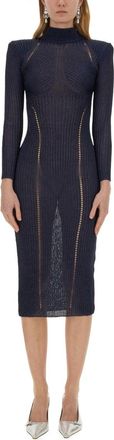 Self Portrait Lurex Knit Maxi Dress-Donna