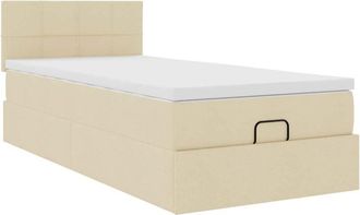 vidaXL Cama Otomana Con Colch&oacute;n De Tela Color Crema 100x200 Cm Vidaxl