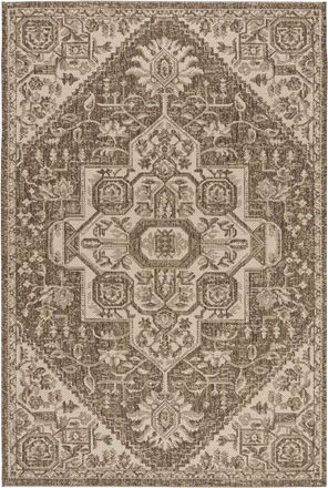 Safavieh Alfombra medall&oacute;n de polipropileno beige, 122 x 183 cm