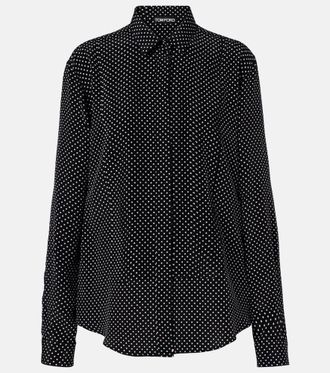 Tom Ford Camisa de seda con lunares