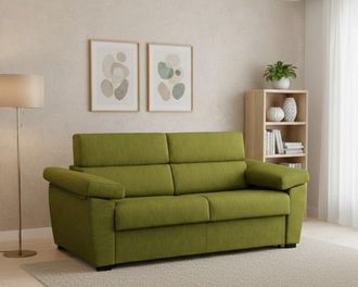Dmora Sof&aacute; Fijo 2 Plazas Palmira, Sof&aacute; Lineal Para Sal&oacute;n, Acolchado, Desenfundable, Calidad 100% Made In Italy, 205x95 H100 Cm, Verde - Dmora