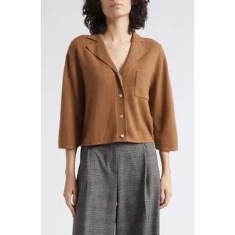 Marella Wool & Cashmere Cardigan in Camel at Nordstrom, Size Xx-Large