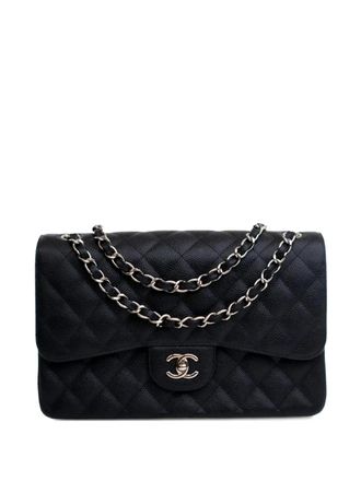 Chanel 2015-2016 Jumbo Classic Caviar Double Flap shoulder bag - Zwart