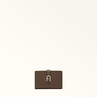 Furla Flow Portafoglio Compatto M Espresso Marrone Pelle Di Vitello Claris Lux Donna