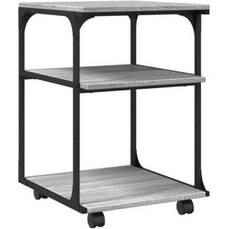 vidaXL Supporto Stampante 3 Piani Grigio Sonoma 43x48x64cm Multistrato - Vidaxl