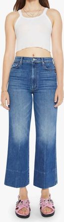Mother Maven Wide Hem Ankle Jeans In Rags To Riches