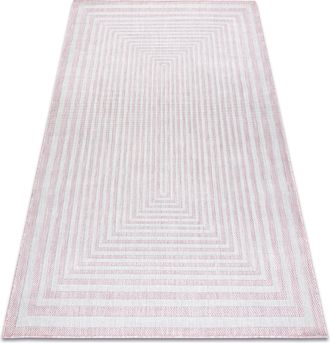 RugsX Tappeto Sizal Sion Labirinto 22376 Tessuto Piatto Rosa / Ecru Pink 120x170 Cm