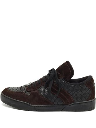 Bottega Veneta Intrecciato suede sneakers - Brown