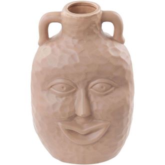 Beliani Flower Vase VERIA Ceramic 26 cm Sand Beige