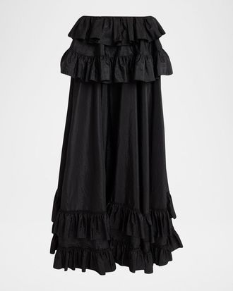 Chlo&eacute; Ruffled Silk Maxi Skirt