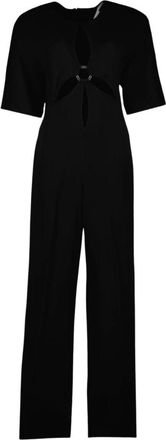 Stella McCartney Jumpsuits, female, Black, XS, V-neck Cutout Jumpsuit