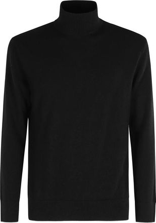 Eleventy Zwarte Cashmere Coltrui - Heren - Coltruien - Zwart - 2XL - Kasjmier - Truien & Vesten