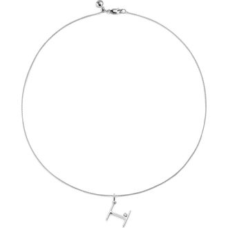 Monica Vinader Lab Grown Diamond Initial Pendant in Sterling Silver H at Nordstrom