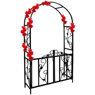 Deuba Gardebruk Arco De Rosas Y Columnas Para Plantas Trepadoras Decoraci&oacute;n Jard&iacute;n Soporte Enrejado Estructura De Metal Con Puerta M 1 - 225 Cm