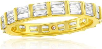 Suzy Levian Baguette Cubic Zirconia Eternity Band Ring in Yellow at Nordstrom Rack, Size 5.5