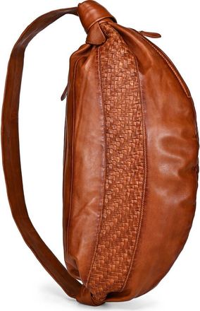 OLD TREND Lily Oversized Handwoven Convertible Leather Sling Bag in Cognac at Nordstrom